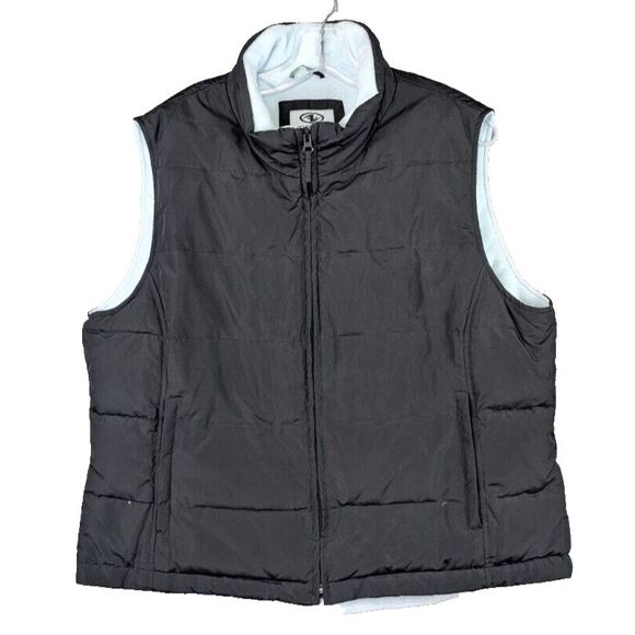Athletic Works Ladies Down Black Puffer Vest Full Zip Polyester Size XL (16/18) - Picture 1 of 9